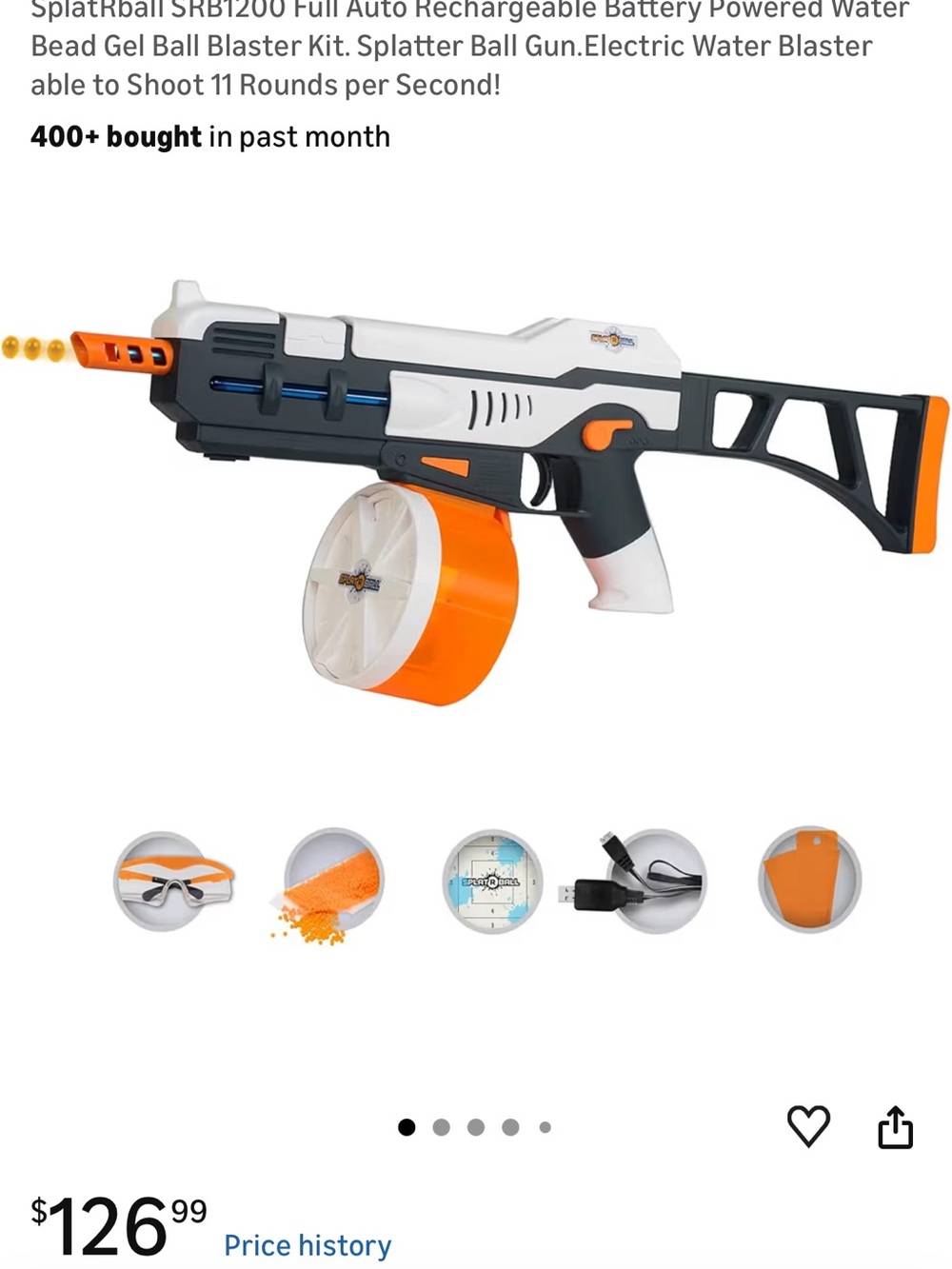 SplatRBall Blue and Orange Water Bead Blaster